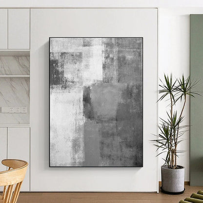Gaint Canvas Art Gray Textured Abstract, Oversized Abstract Wall Art HS429