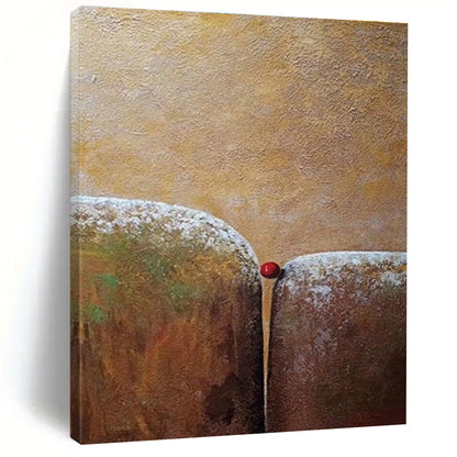 Handmade Art Brown & Red Minimalist Abstract, 48x60 Canvas Art HS209