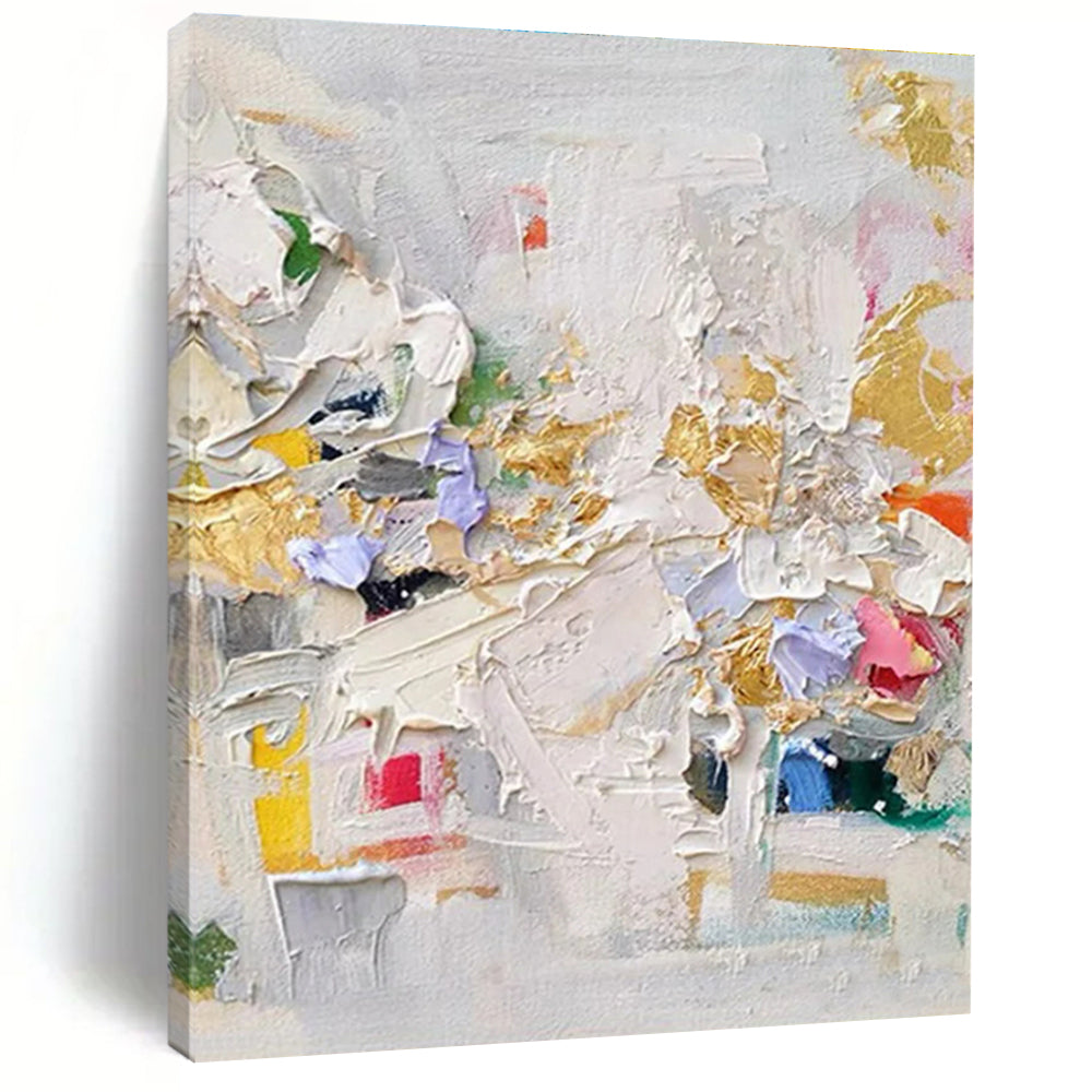 Multicolored Textured Abstract Impasto Painting HS566