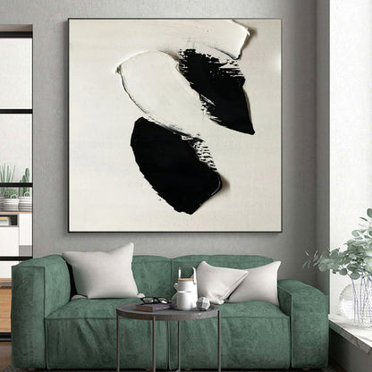 Black and White Textured Abstract Acrylic Painting HS564