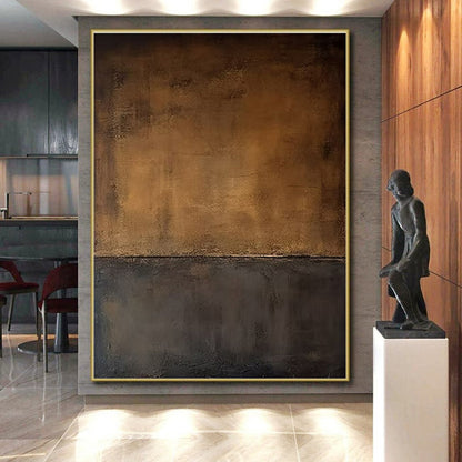 Cool Abstract Paintings Brown and Black Textured Abstract Art HS758