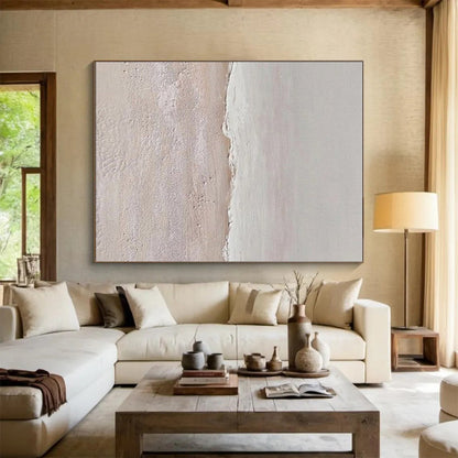 Large Size Textured Neutral Coastal Abstract Art, Cool Abstract Paintings HS550