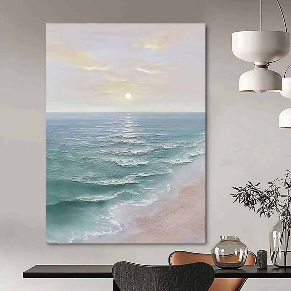 Multicolor Abstract Seascape Art For Living Room and Bedroom WS455