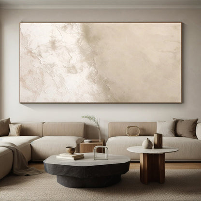 Handmade Art Beige Textured Abstract, Minimalist Canvas Art HS229