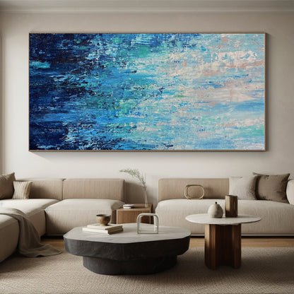 Unique Abstract Art Blue Textured Abstract, Acrylic Modern Art Painting HS289