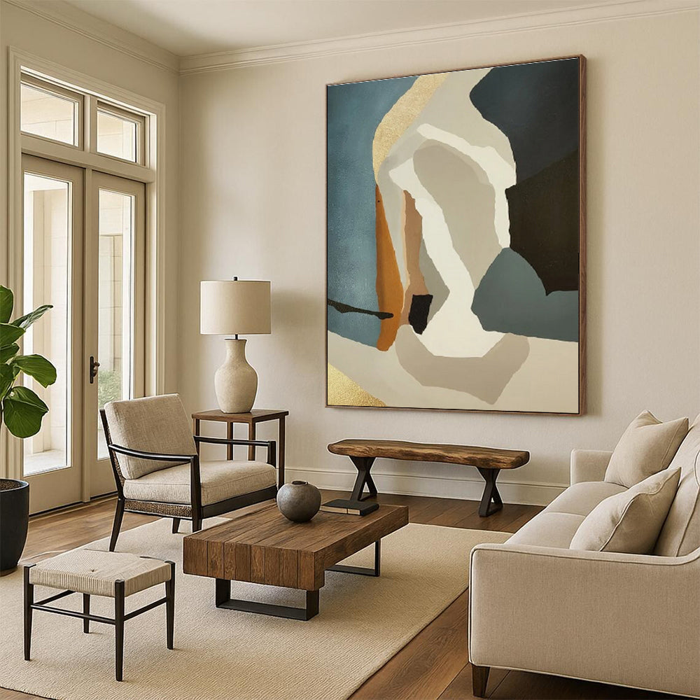 Unique Abstract Art Multicolor Geometric Abstract Composition Art HS376