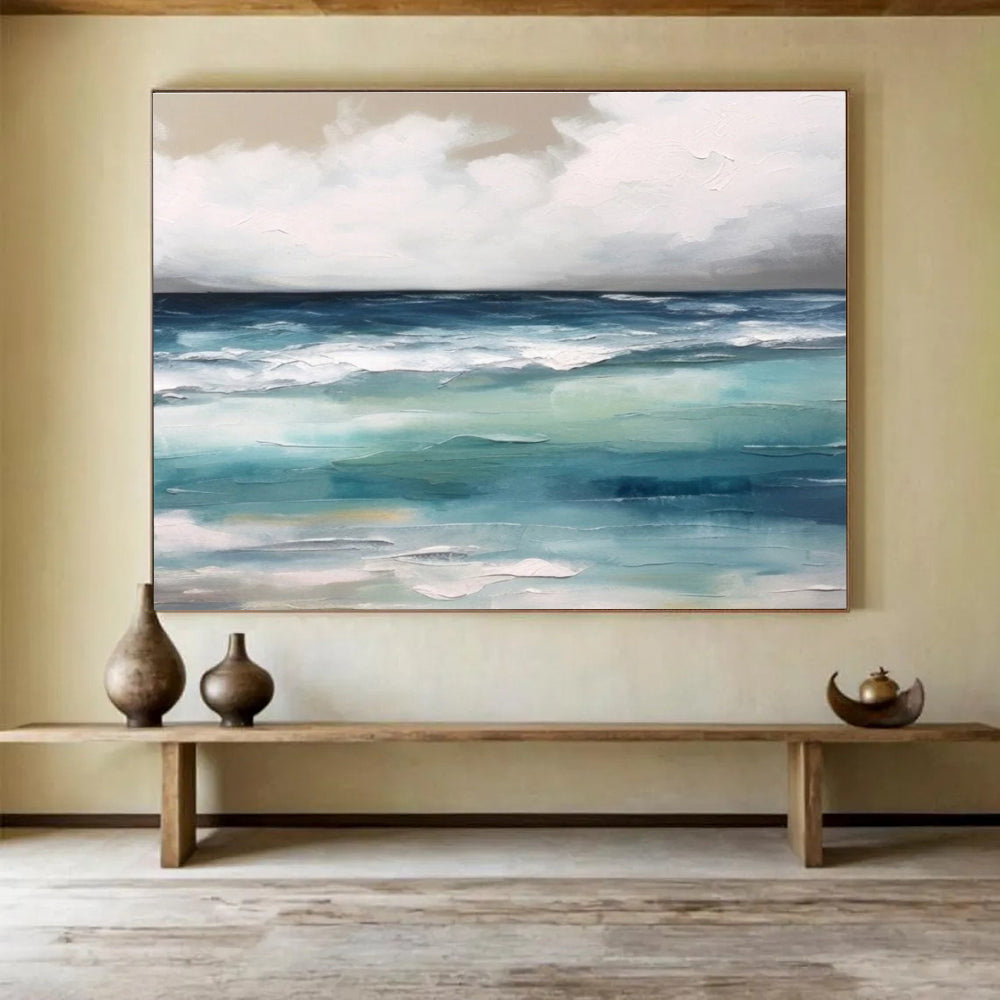 Huge Size Multicolor Abstract Seaside Painting WB197