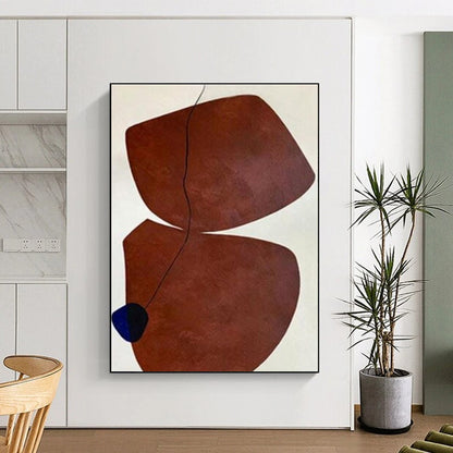 Unique Abstract Art Brown and Blue Organic Abstract Art HS689