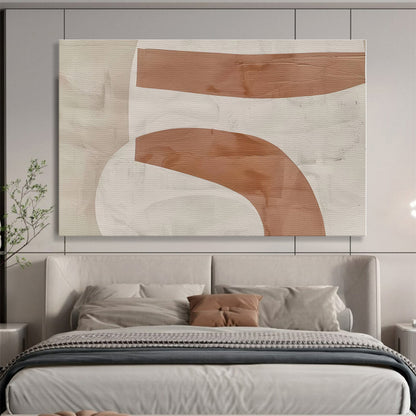 Brown, White Abstract Painting – Geometric Acrylic Art WB050