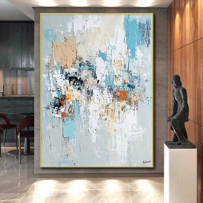 Gaint Canvas Art Multicolor Abstract Textured Painting For Sale HS158