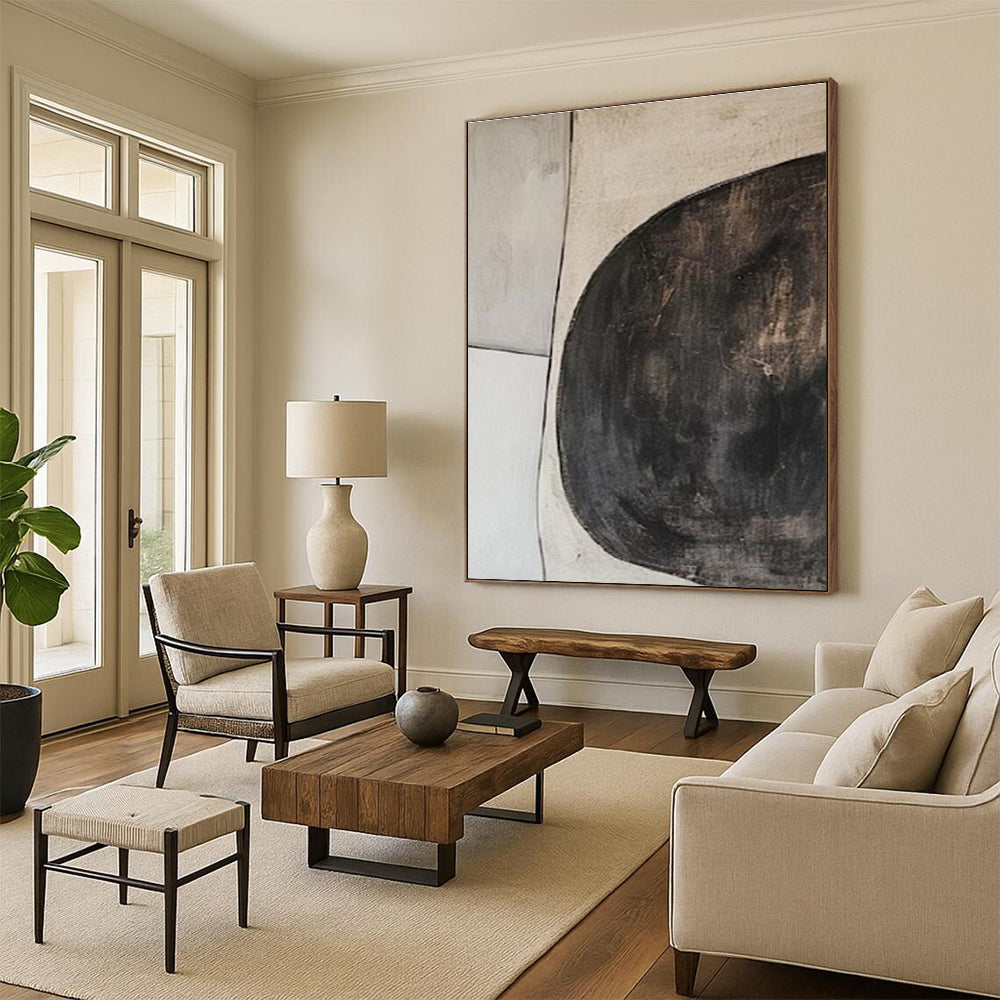 Unique Abstract Art Black and White Organic Abstract Art HS673