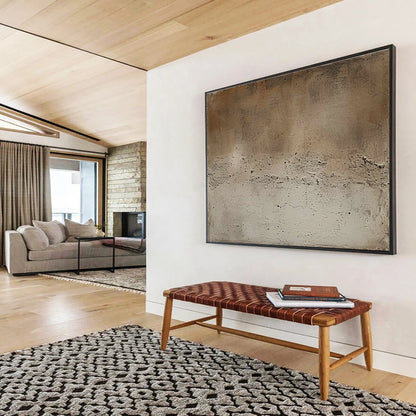 Horizontal Brown and Beige Textured Abstract Art WB227