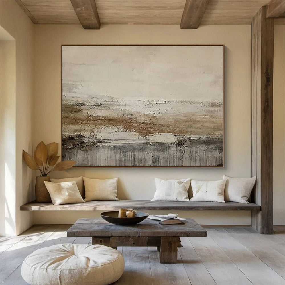 Gray, Brown Textured Abstract Art For Sale WB376