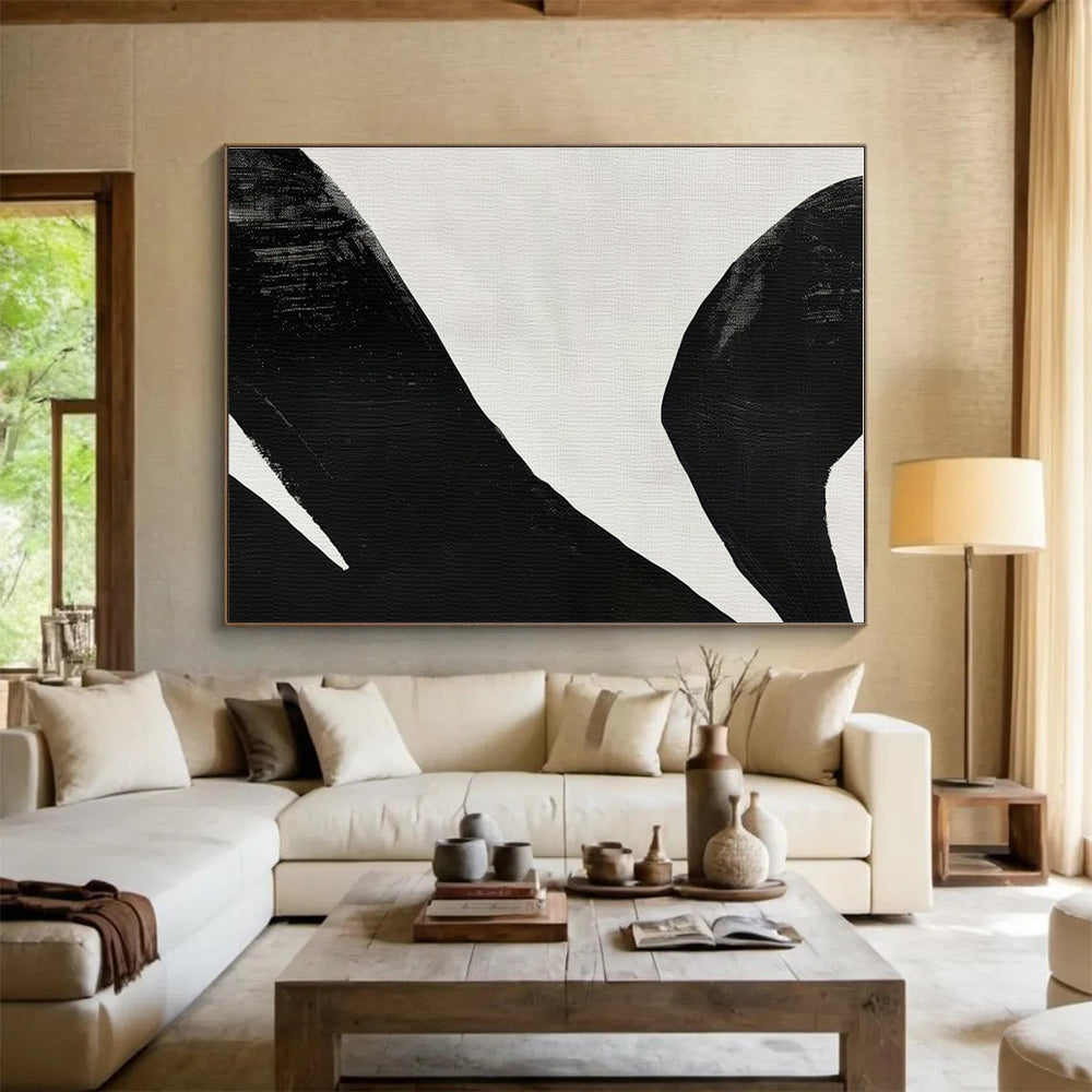 Black, White Abstract Painting – Bold Acrylic Art WB048