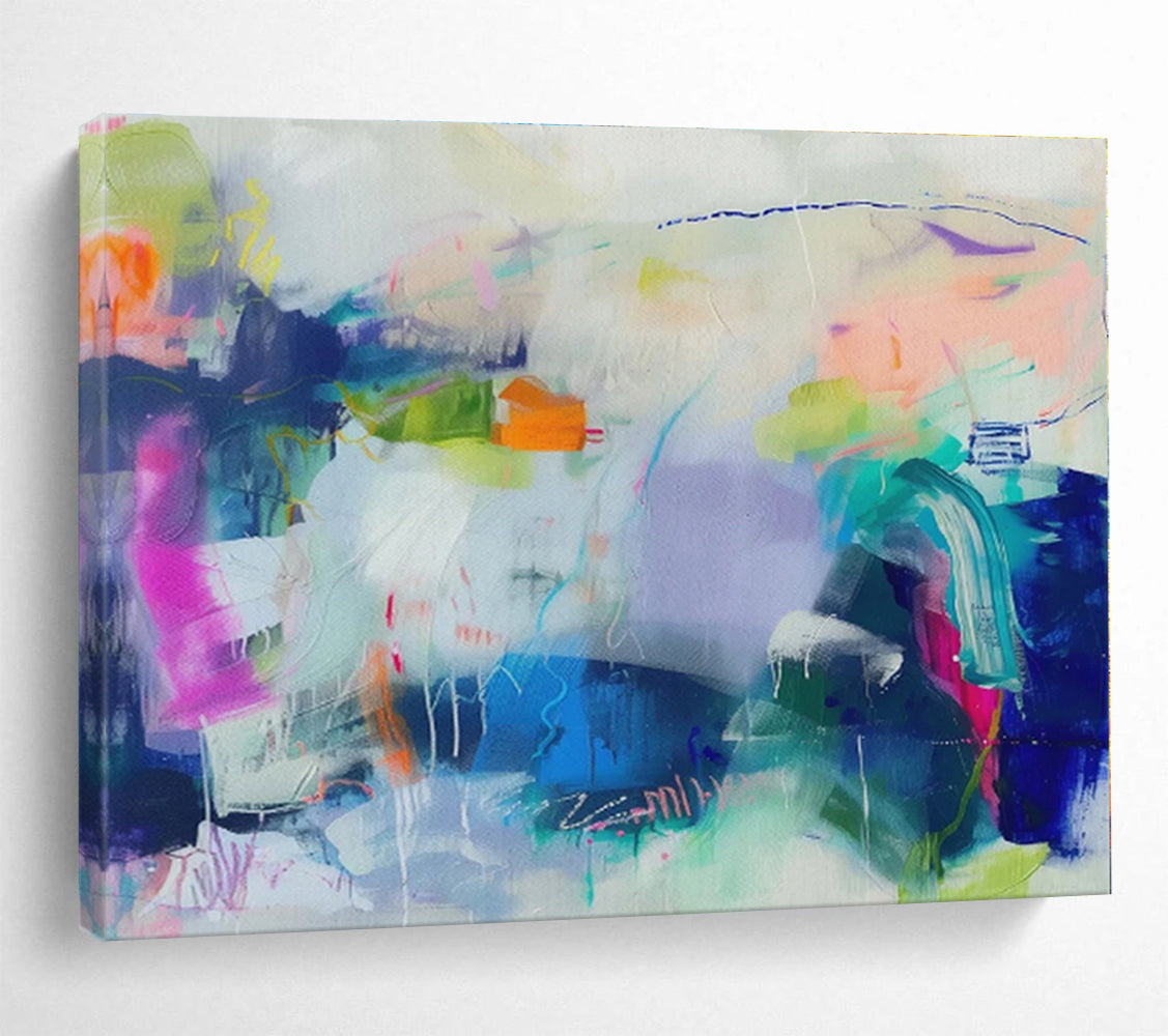 Huge Size Multicolor Abstract Expressionist Painting WB110