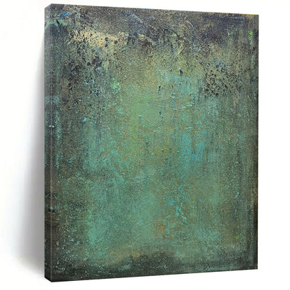 Handmade Art Cool Abstract Paintings with Teal, Green, Brown Textured Layers - Acrylic Modern Art Painting HS532