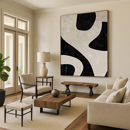 Unique Abstract Art Black and White Organic Abstract Art HS678