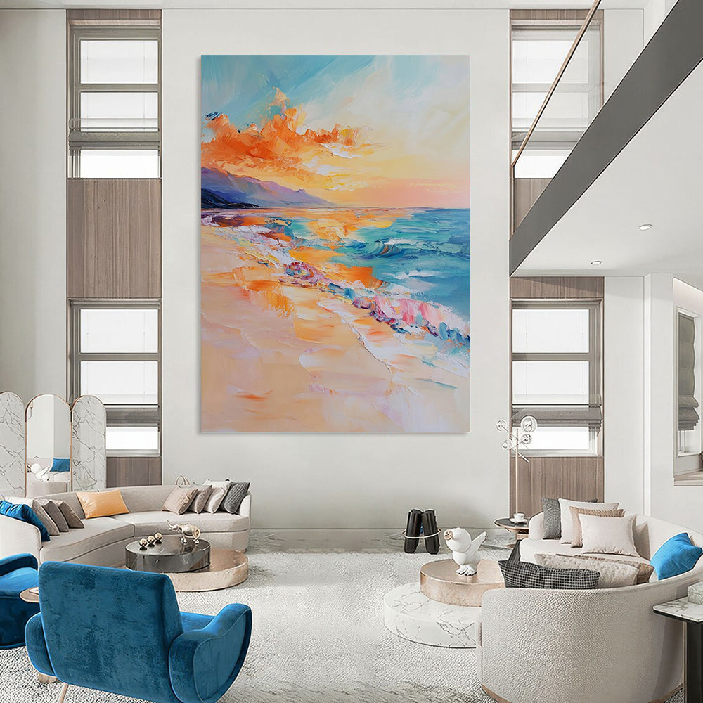Multicolor Abstract Coastal Art For Living Room and Dining Room WS439