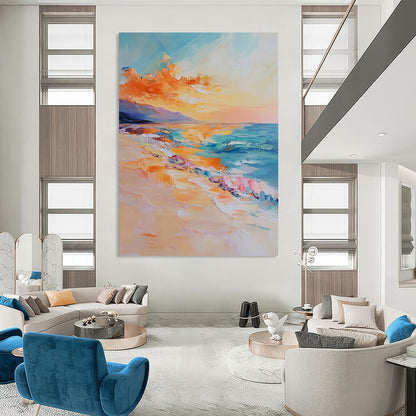 Multicolor Abstract Coastal Art For Living Room and Dining Room WS439