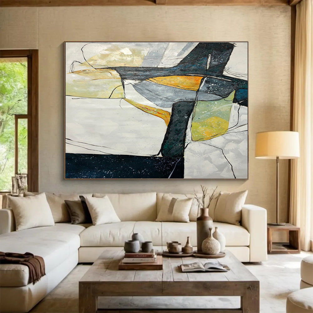 Oversized Canvas Art Multicolor Abstract Geometric Painting WB192