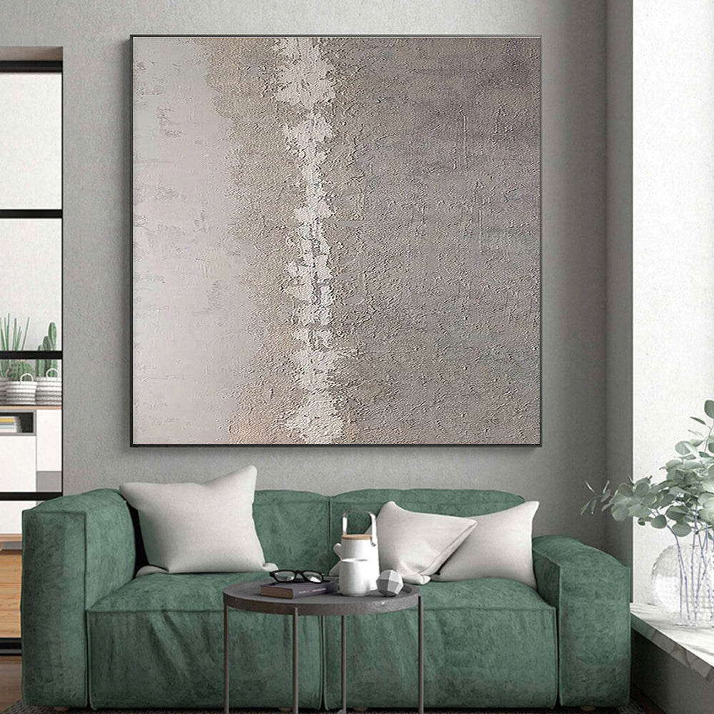 Minimalist Canvas Art Gray Textured Abstract Art HS636