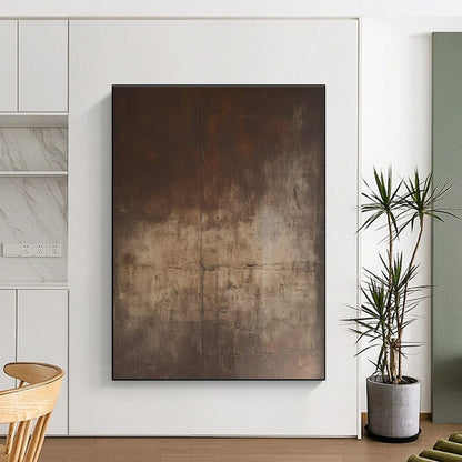 Unique Abstract Art Brown and Beige Textured Abstract Art HS760