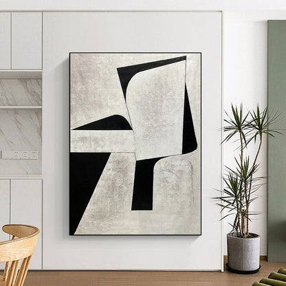 Minimalist Canvas Art Black and White Geometric Abstract Art, Modern Art Acrylic HS552