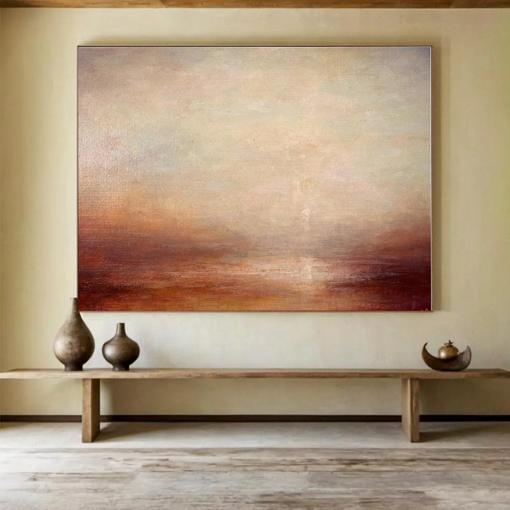 Huge Size Multicolor Abstract Sunset Landscape Painting WB137