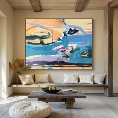 Extra Large Size Multicolor Abstract Dynamic Splash Art, Abstract Acrylic Painting WB167