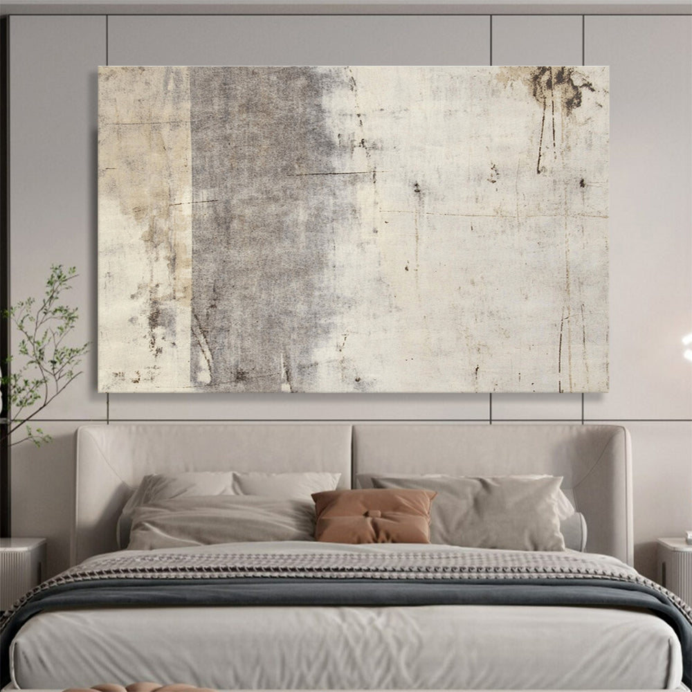 Horizontal Gray Textured Abstract Art WB256