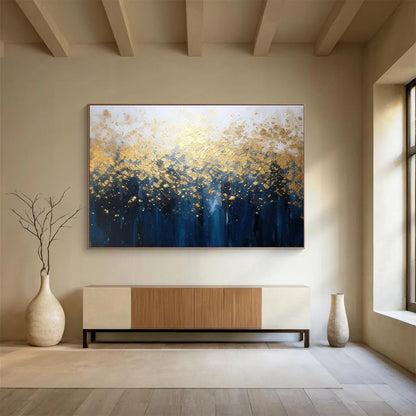 Big Size Multicolor Abstract Golden Forest Painting WB195