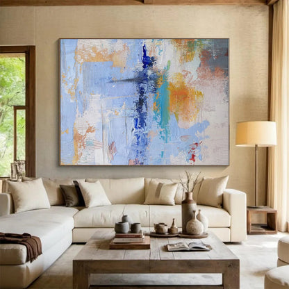 Unique Abstract Art Multicolor Gestural Abstract, Large Contemporary Wall Art HS359