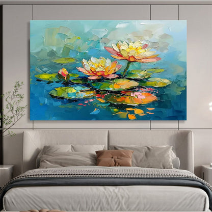 Big Size Multicolor Abstract Water Lily Painting WB205