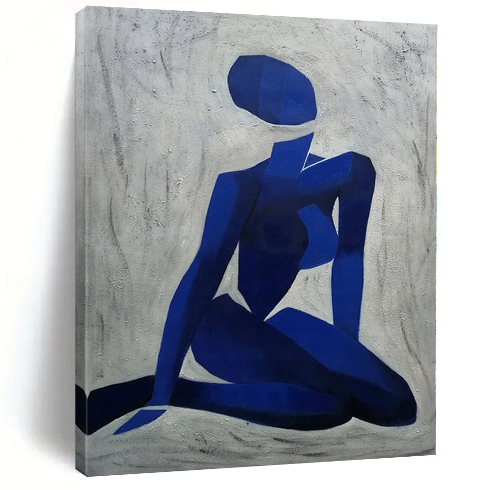 Blue, White Abstract Figurative Art For Bedroom and Art Studio WS426