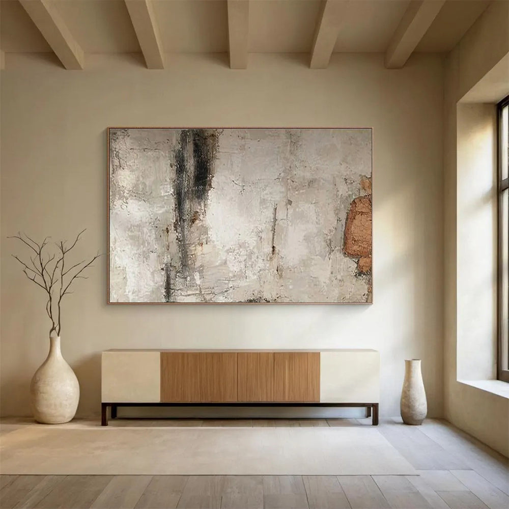 Gray, Brown Textured Abstract Art For Sale WB374