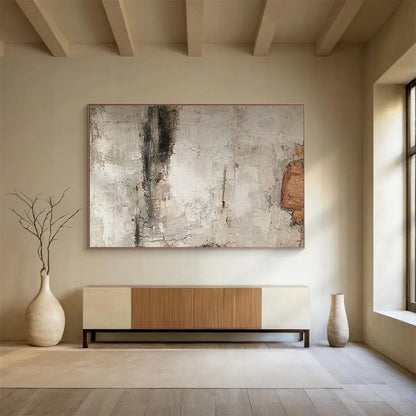 Gray, Brown Textured Abstract Art For Sale WB374