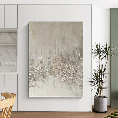 Minimalist Canvas Art Beige Textured Abstract Art HS596