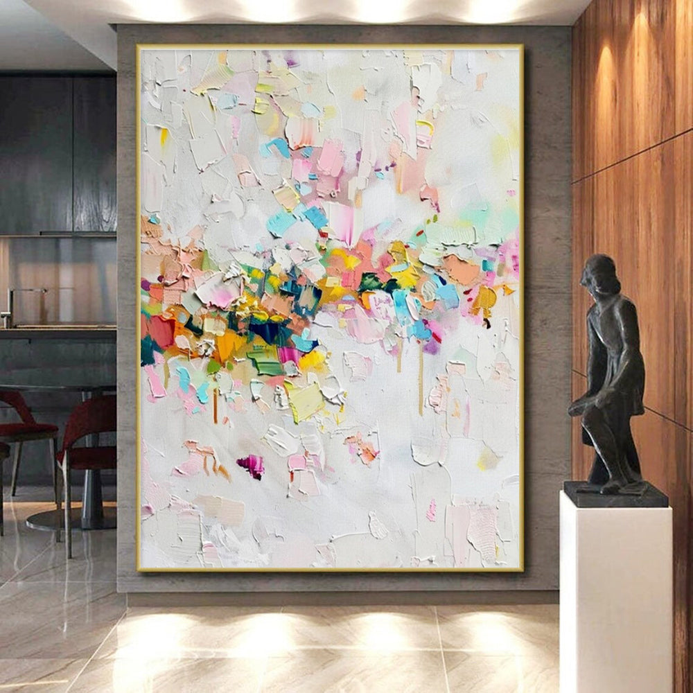 Unique Abstract Art Multicolor Textured Abstract Art HS662