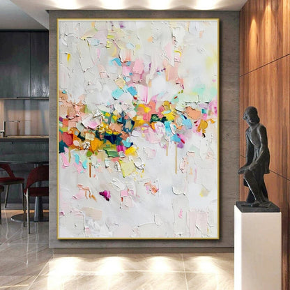 Unique Abstract Art Multicolor Textured Abstract Art HS662