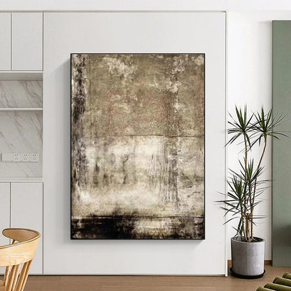 Hand Painted Art with Brown, Beige, Black and Gray Colors, Textured Abstract Theme HS490