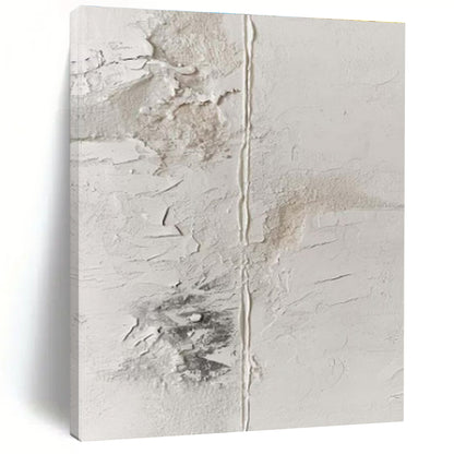 Hand-Painted White & Gray Textured Abstract, Acrylic Modern Art Painting HS327