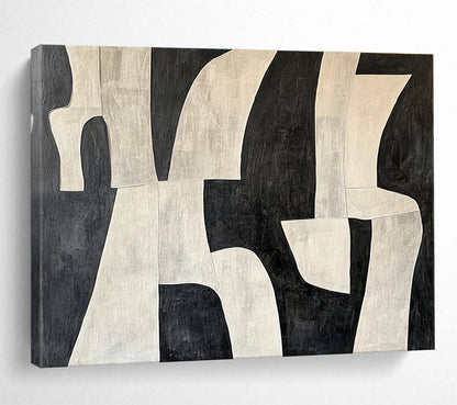 Huge Size Black and White Geometric Abstract Art WB244