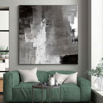 Acrylic Modern Art Paintings Gray and White Textured Abstract Art HS693