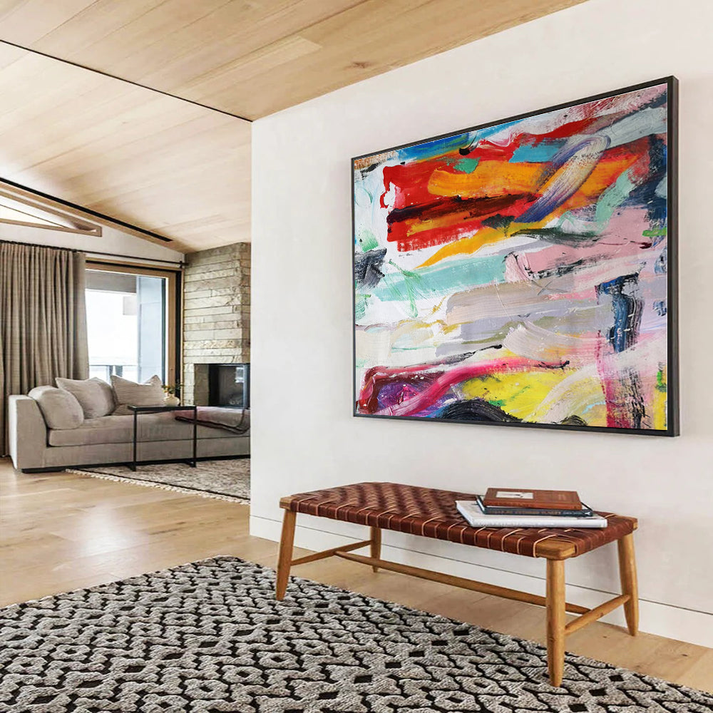 Big Size Multicolor Abstract Figurative and Landscape Painting WB086