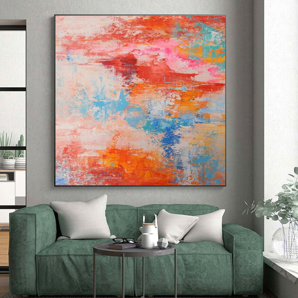 Handmade Art Multicolor Textured Abstract, Large Painting In Living Room HS284