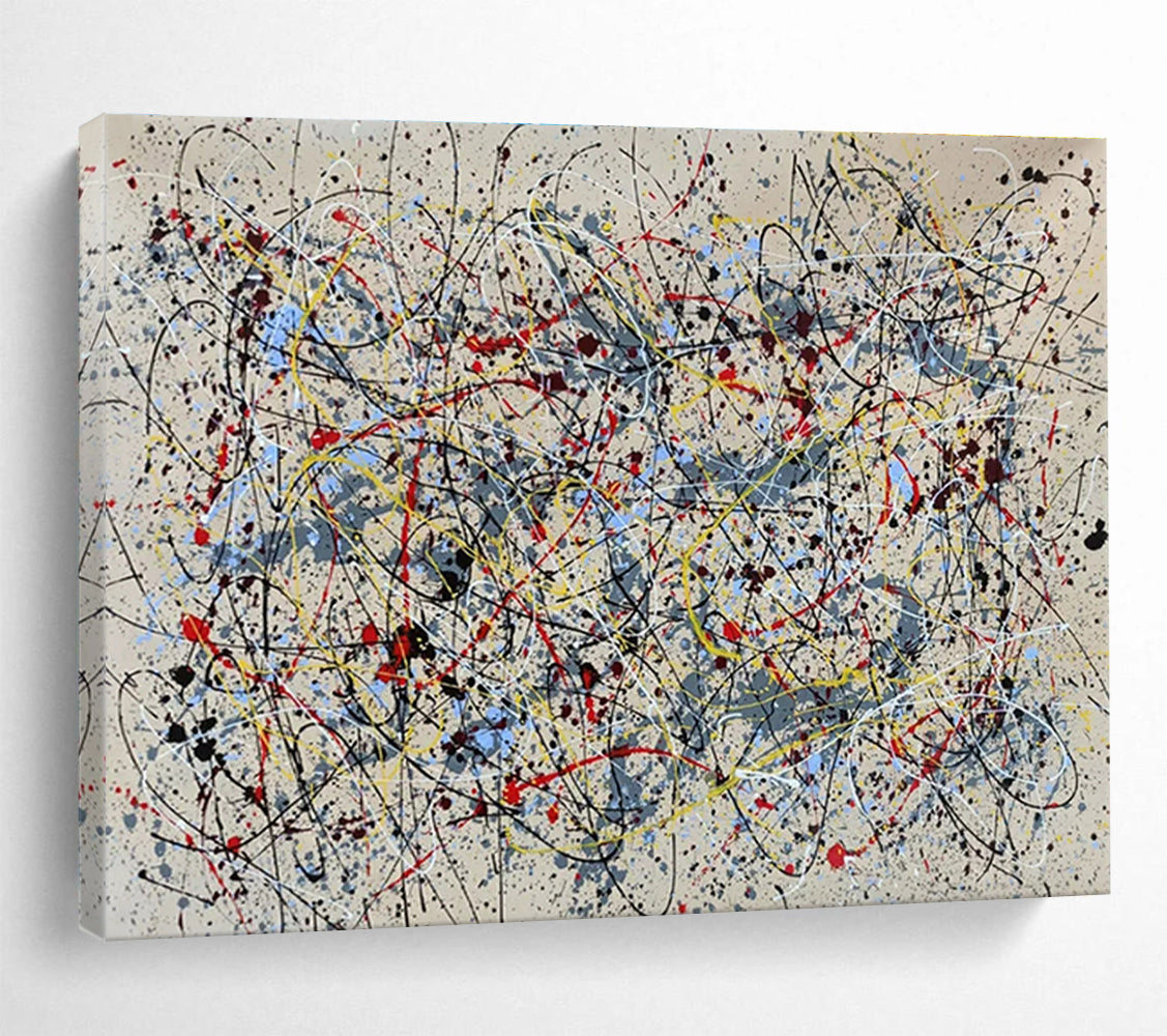 Modern Art Abstract Paintings: Multicolor Splatter Abstract Painting WB365