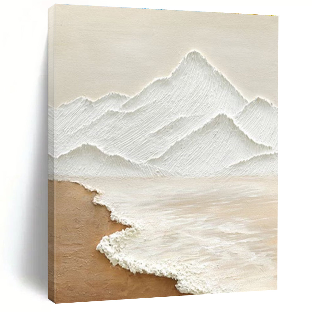 Beige, White Abstract Landscape Art For Living Room and Bedroom WS449