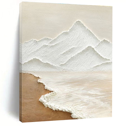 Beige, White Abstract Landscape Art For Living Room and Bedroom WS449