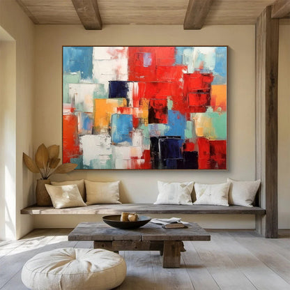 Big Size Multicolor Abstract Geometric Block Painting WB070