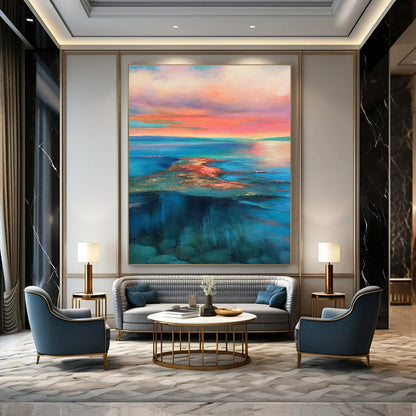 Multicolor Abstract Seascape Art For Living Room and Bathroom WS443